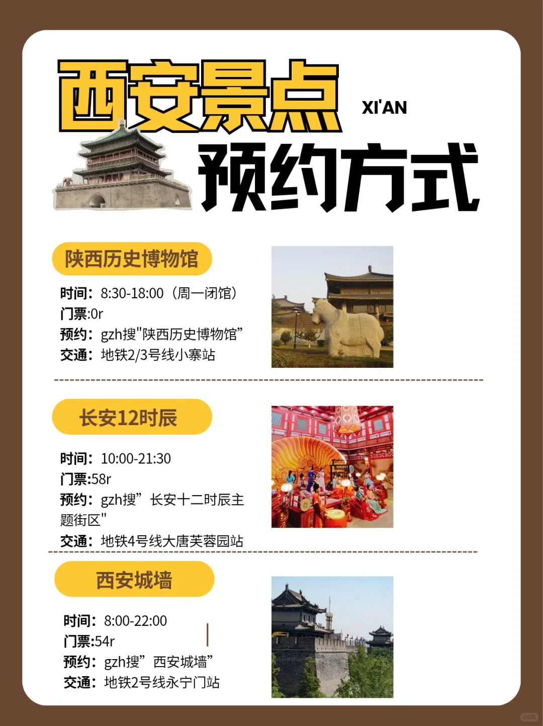 西安旅游必看｜景点预约+时间+交通全攻略！