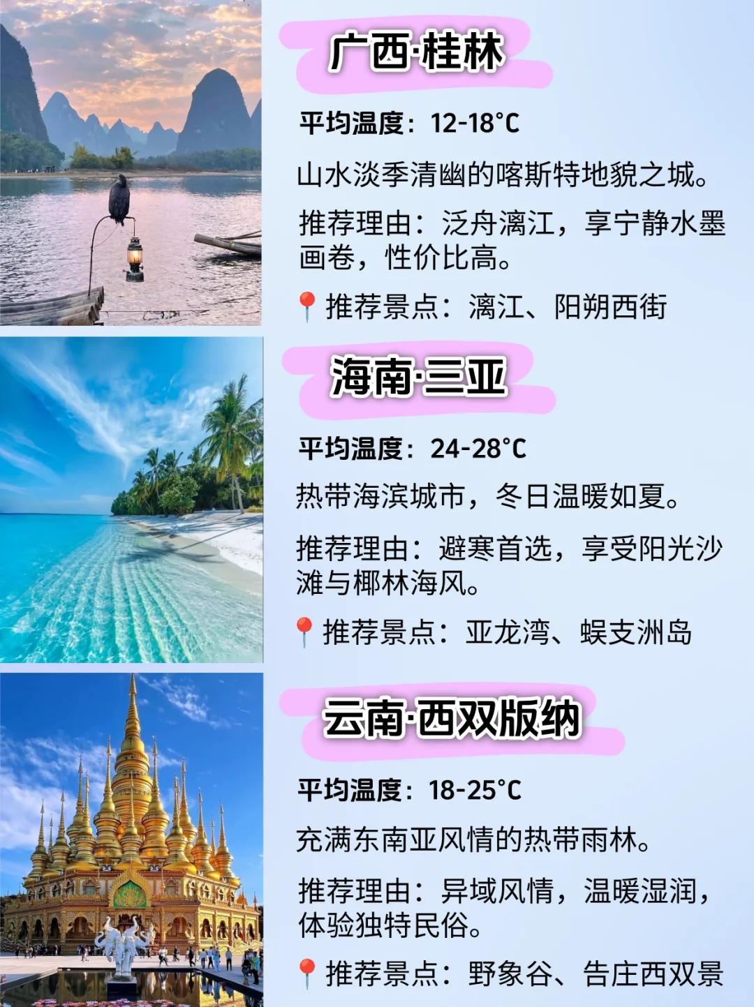 11-12月旅游地推荐，你去过哪几个？