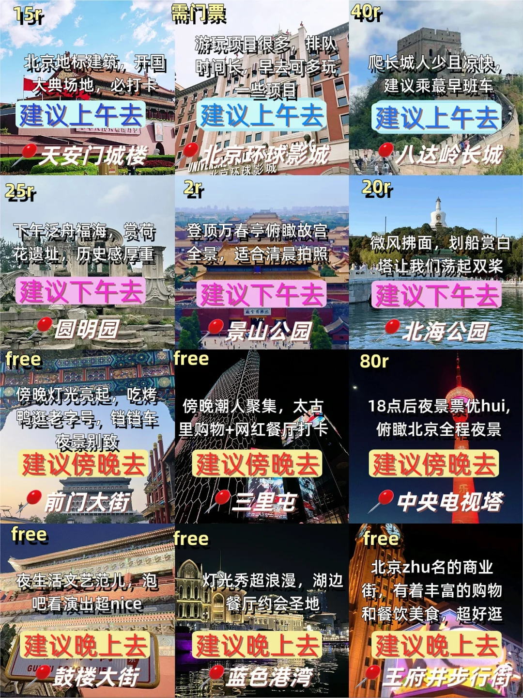 北京景点避坑❗️来北京前一定要看，景点怎