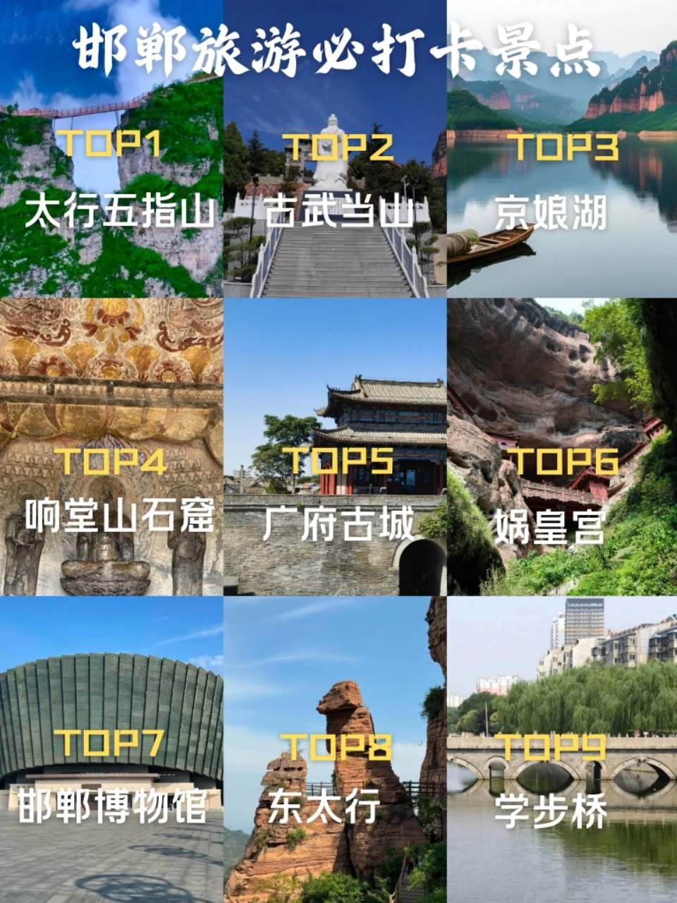 邯郸旅游必打卡景点🈶