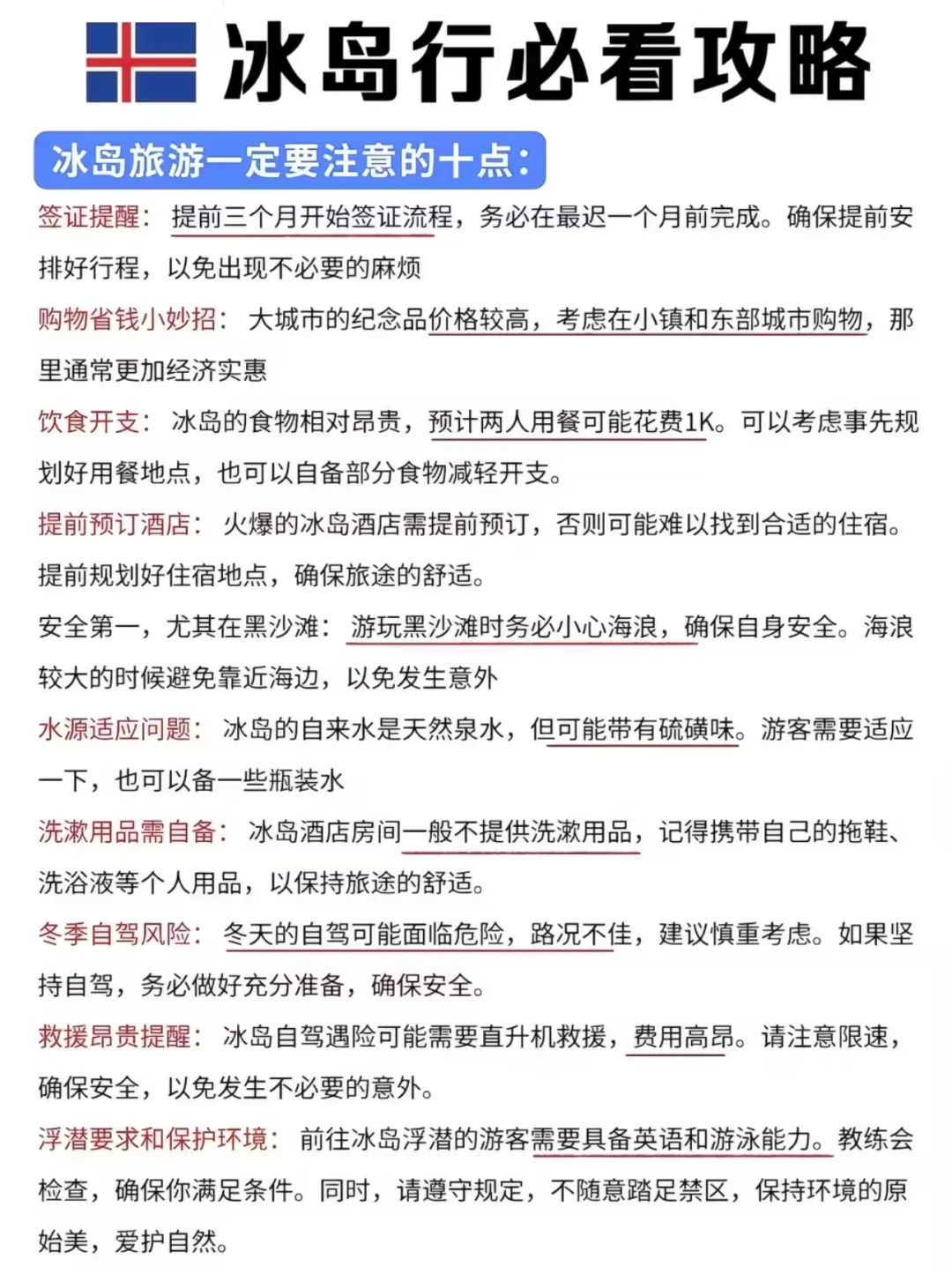 冰岛旅游秒懂🗺️看这张就够了‼️