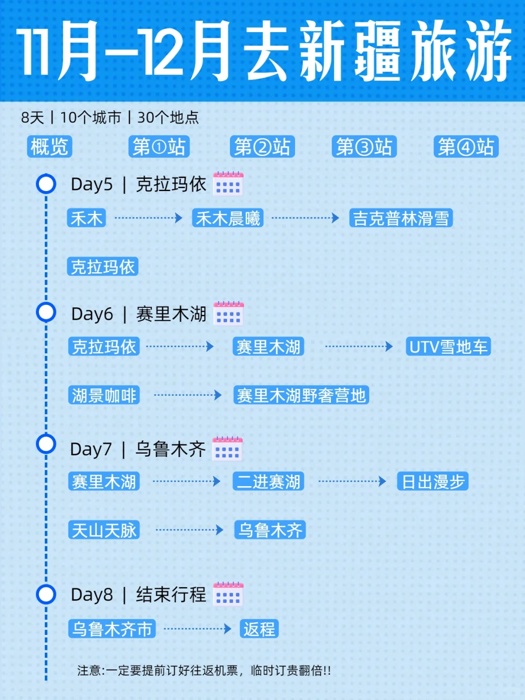 终于😭有人把11~12月新疆旅游路线讲清了