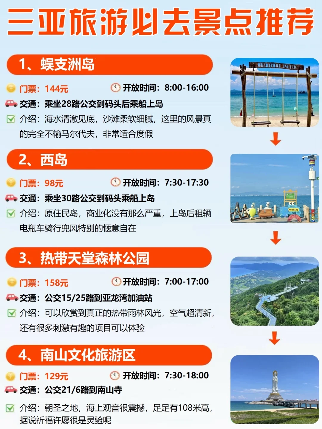 来三亚必打卡的12个热门景点！附3日游玩攻略