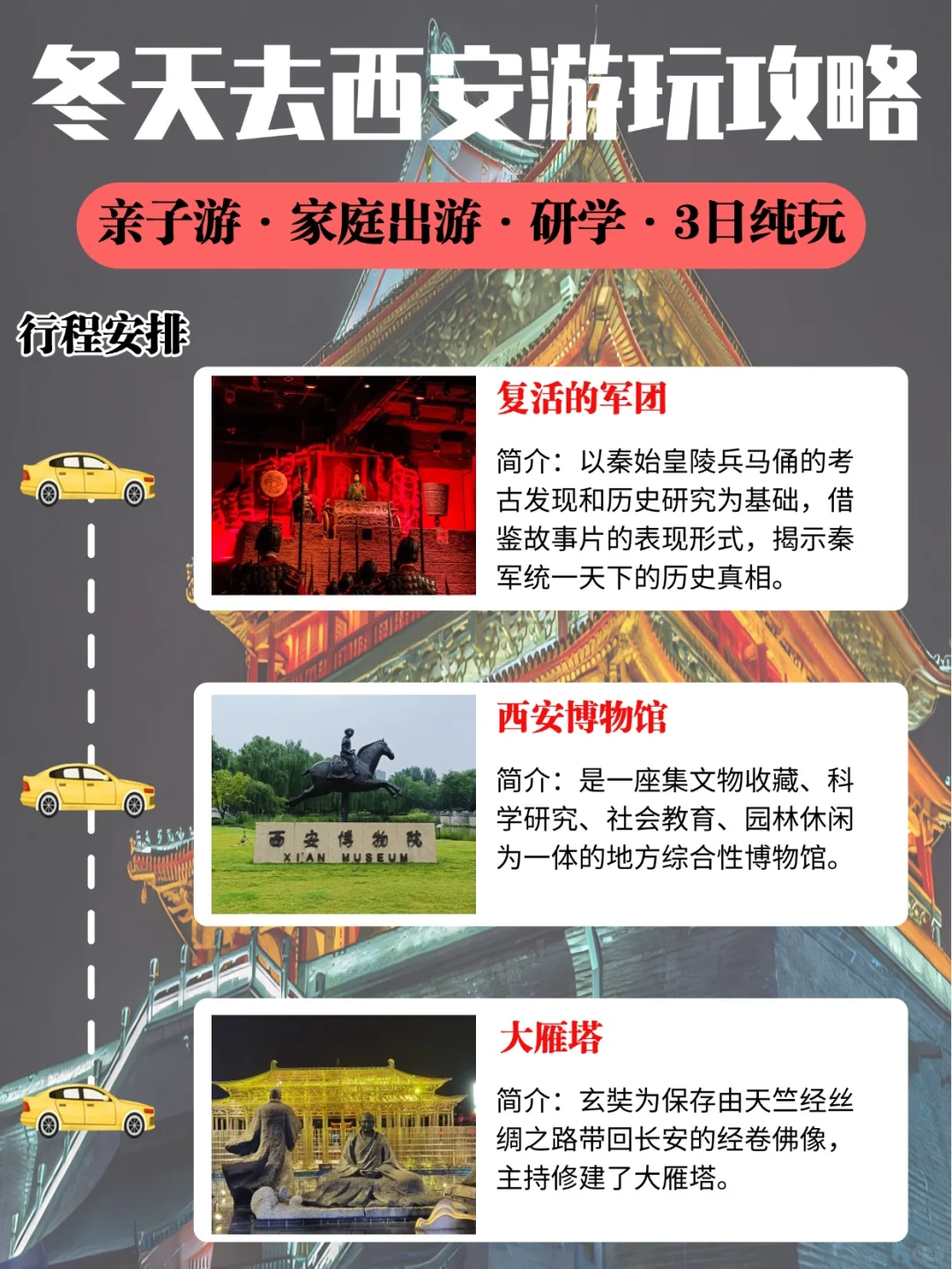 冬天去西安旅游三天两晚游玩攻略