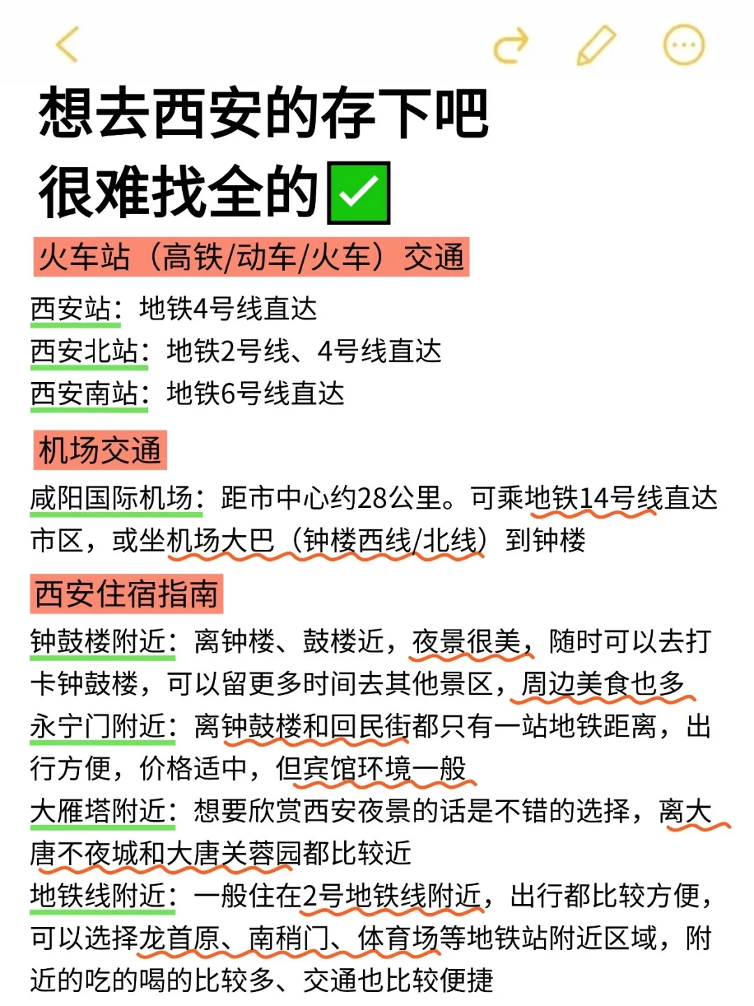 想11月去西安旅游的存下吧！很难找全的