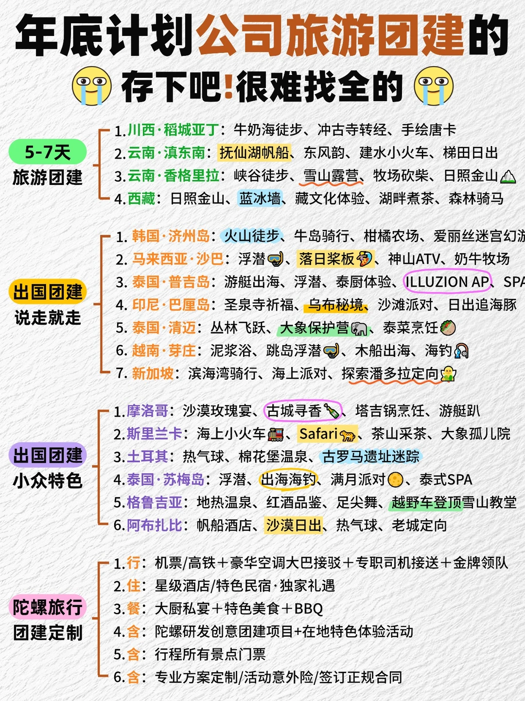 年底计划公司旅游团建的HR❗跟着大厂抄作业