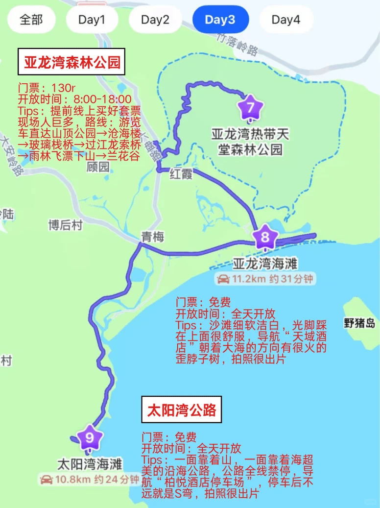 三亚4日游懒人攻略，直接抄作业！！