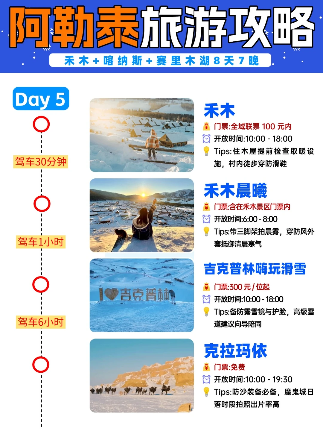 冬季新疆旅游必藏✨北疆阿勒泰旅游8日攻略