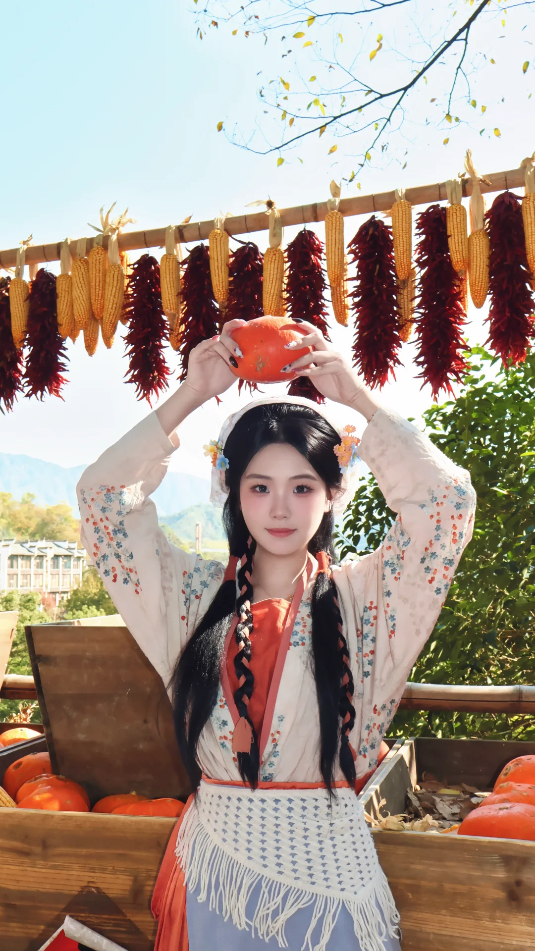 在篁岭当一天的晒秋娘🍂