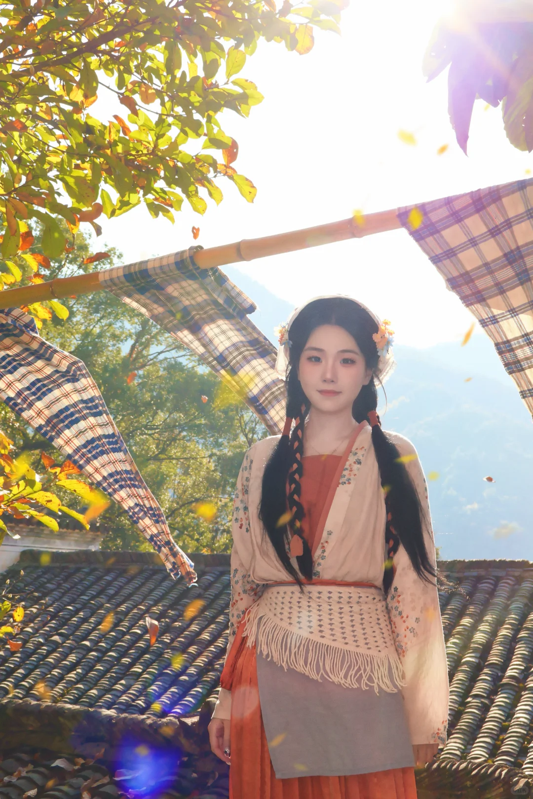 在篁岭当一天的晒秋娘🍂