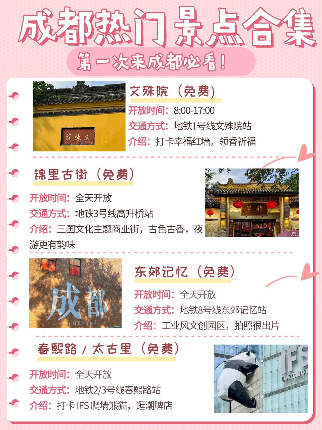 成都必去热门景点！新手必看！附美食