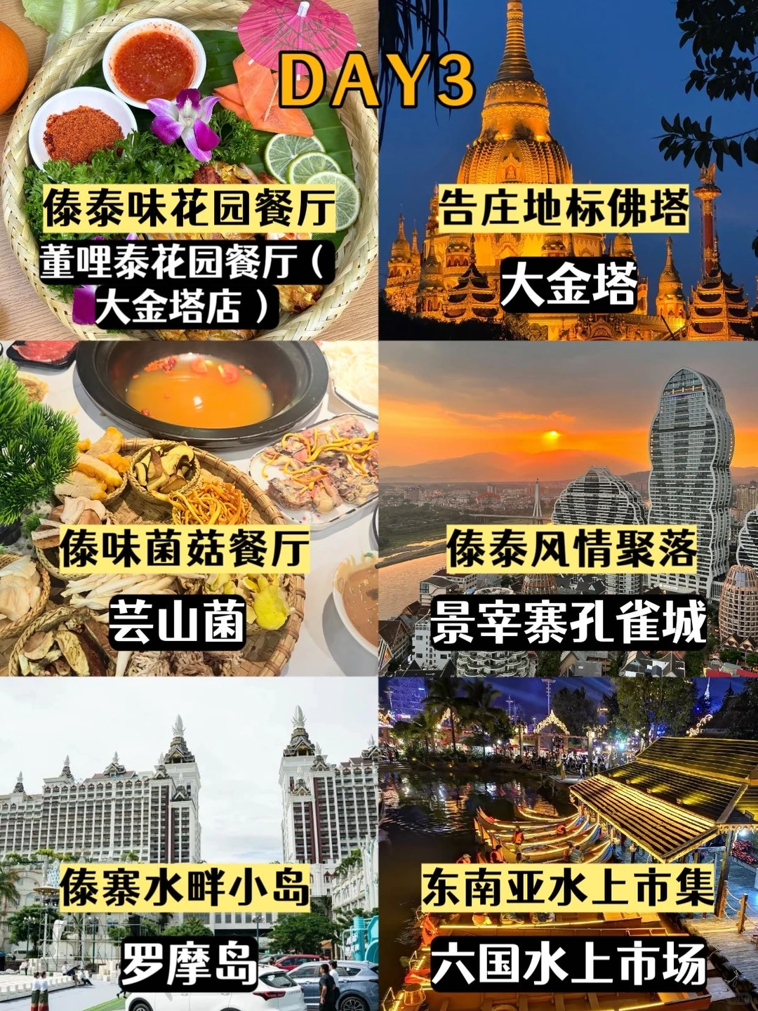 版纳3天逛吃地图🔥玩遍景点吃撑胃