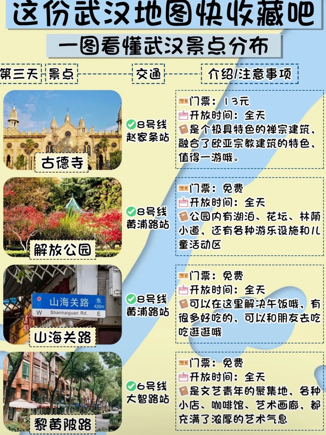 武汉旅游攻略｜3天2晚路线+景点+特产清单