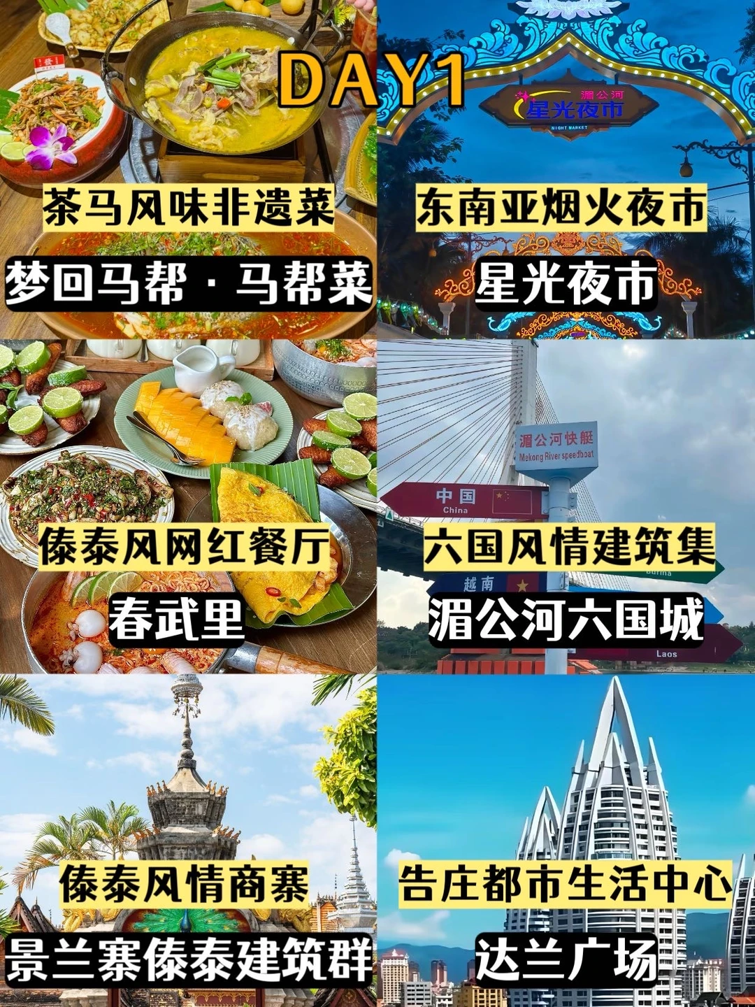 版纳3天逛吃地图🔥玩遍景点吃撑胃