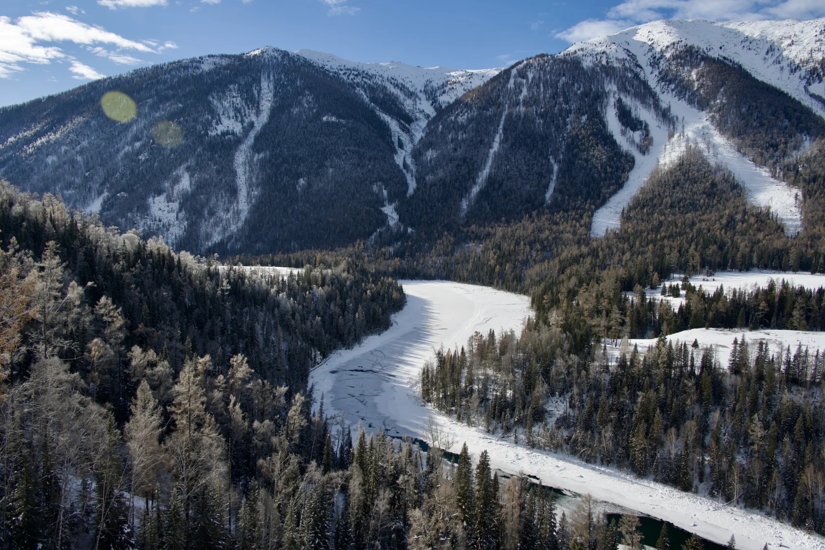 夕阳下的将军山、喀纳斯、白哈巴