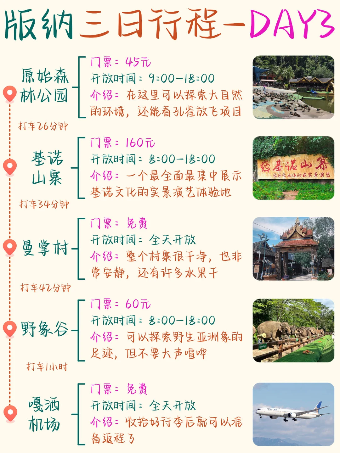 西双版纳旅游3日游保姆级攻略‼️纯手写✍