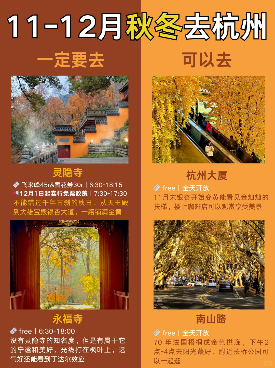 11-12月秋冬来杭州一定要去🆚考虑去