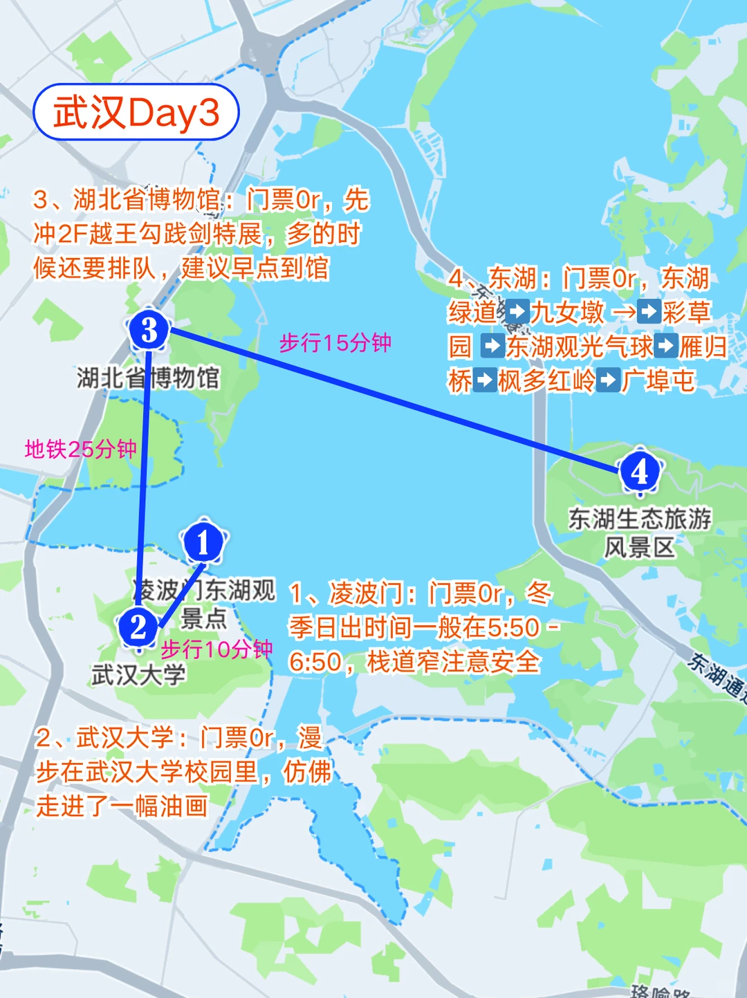 终于有人把武汉的路线说清楚了…！附景点攻略