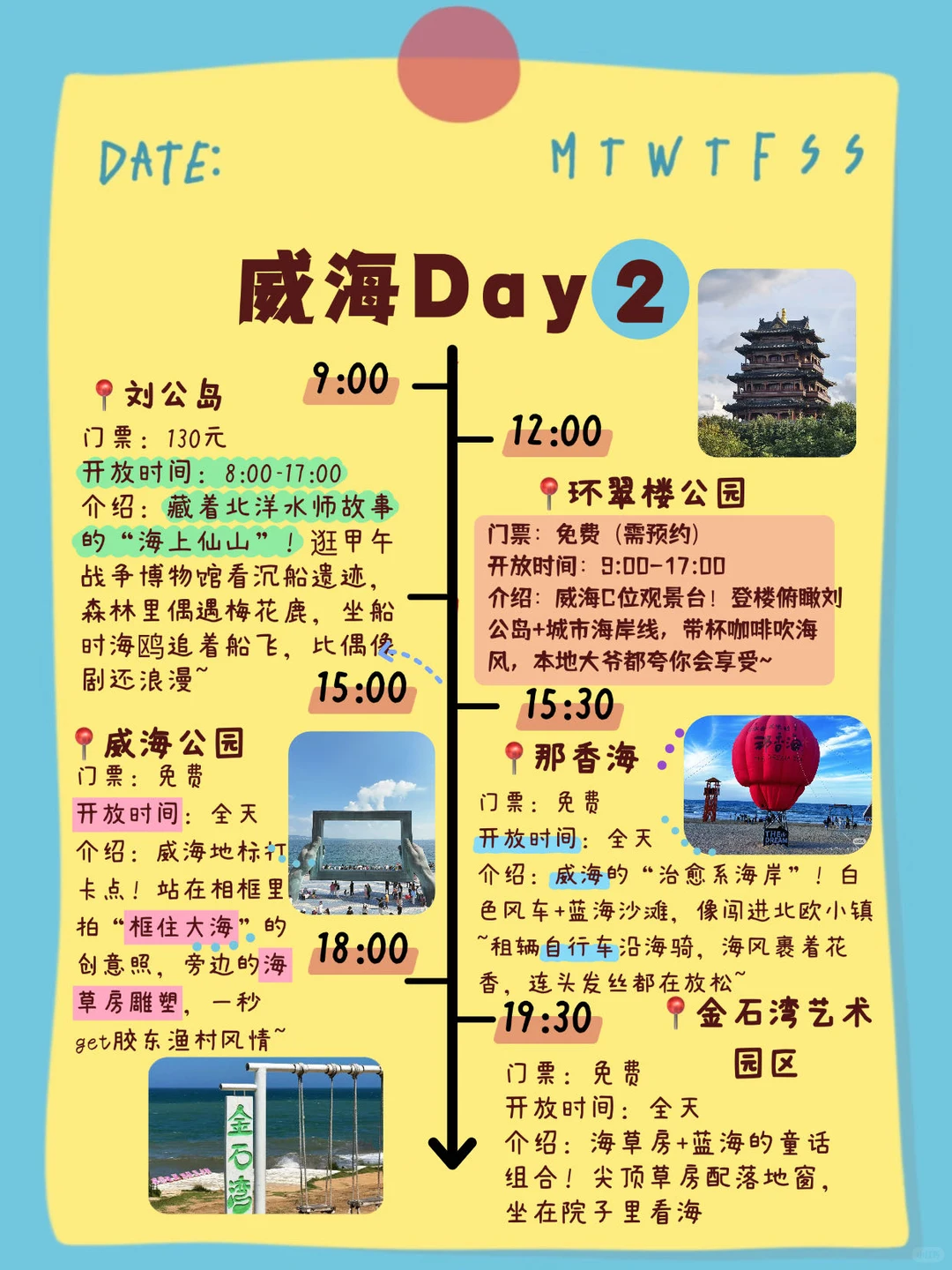 冬天去威海旅游❄️ 整理的手帐攻略（自用版）