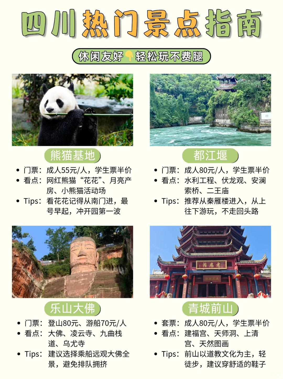 四川景点干货🌟按体力选景点不踩雷！