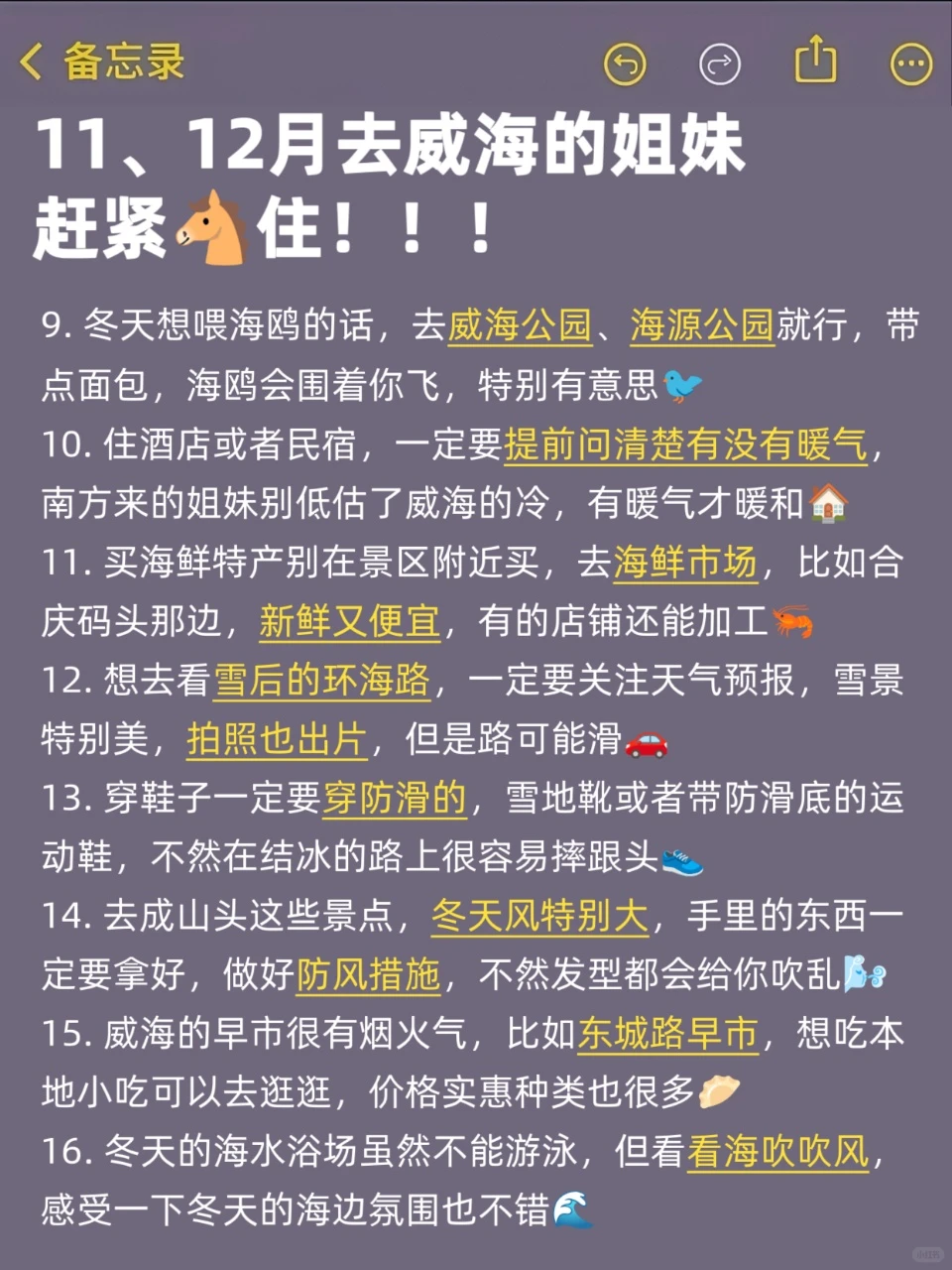 计划今年来威海看雪！这份攻略请收好👌🏻