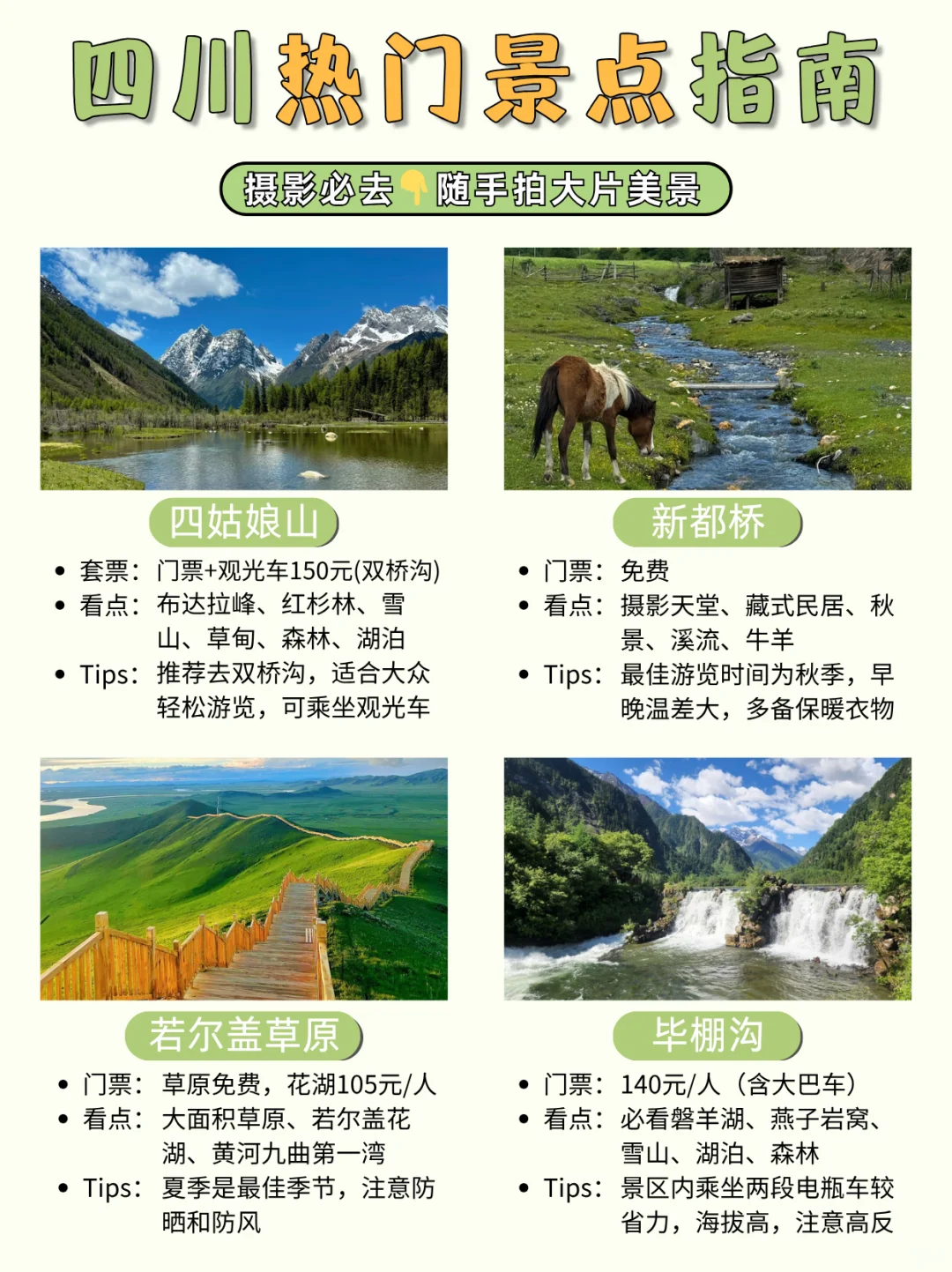 四川景点干货🌟按体力选景点不踩雷！