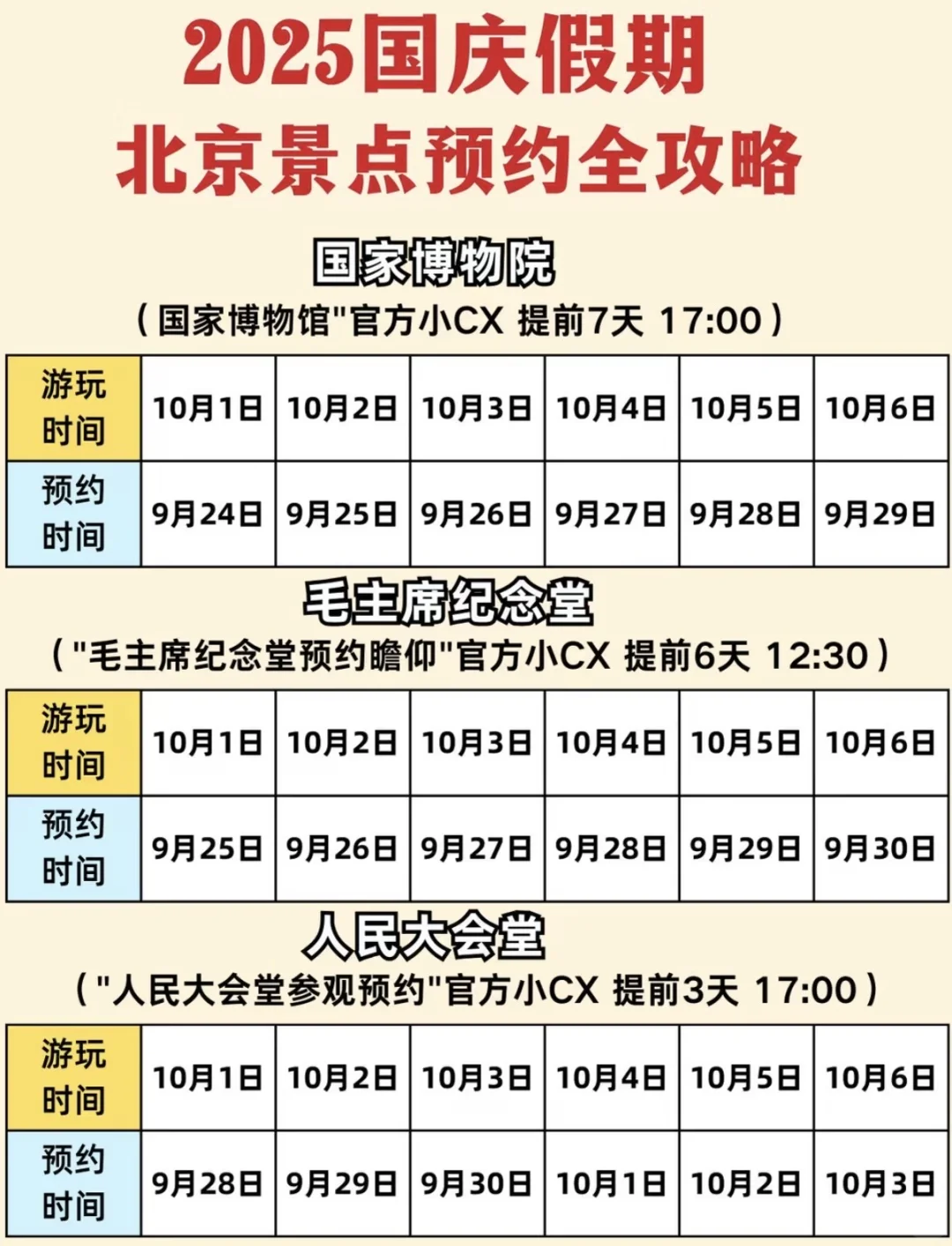 国庆假期北京景点预约全攻略✨
