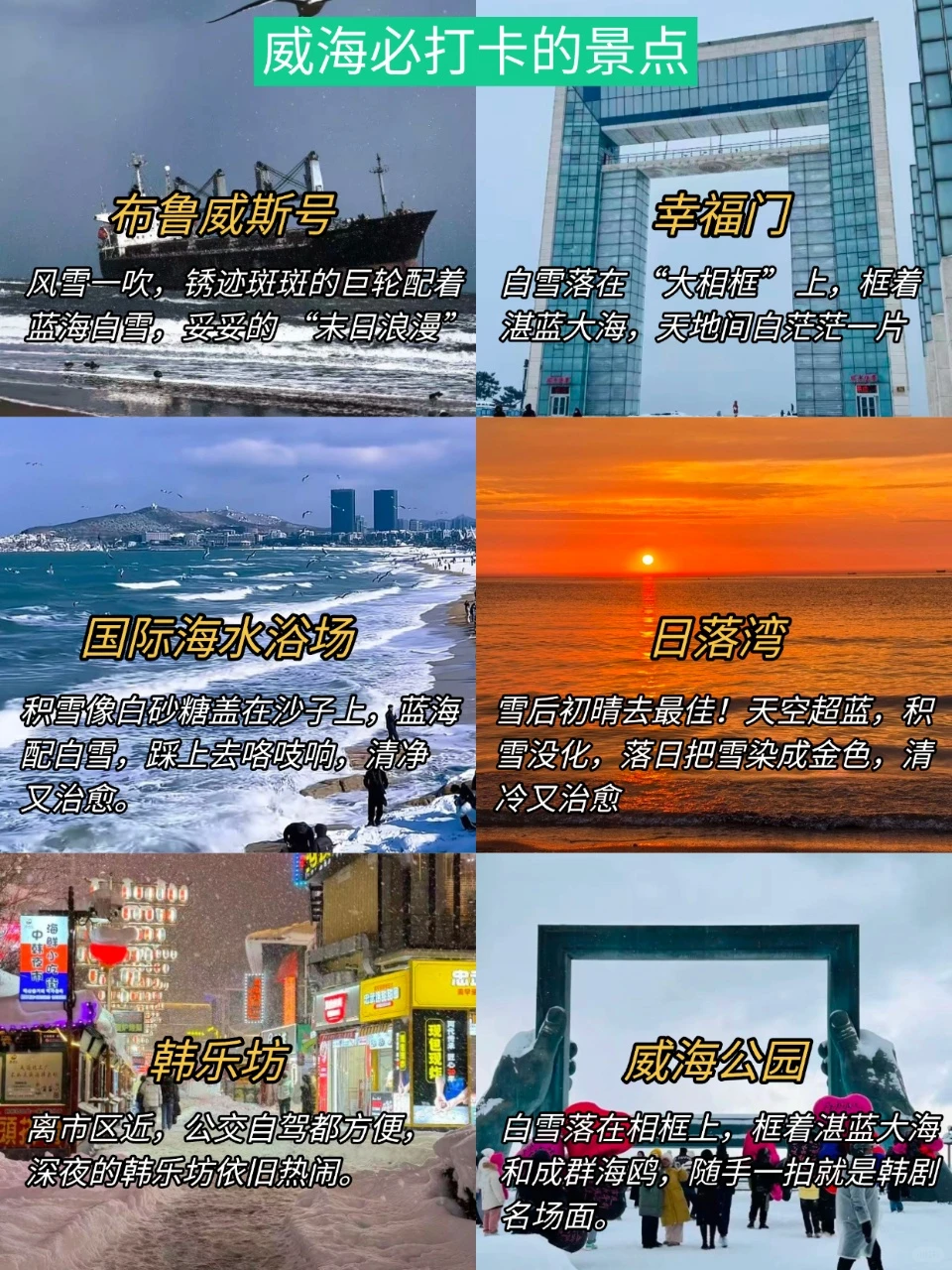 冬季要来威海的宝子们，要注意了！！