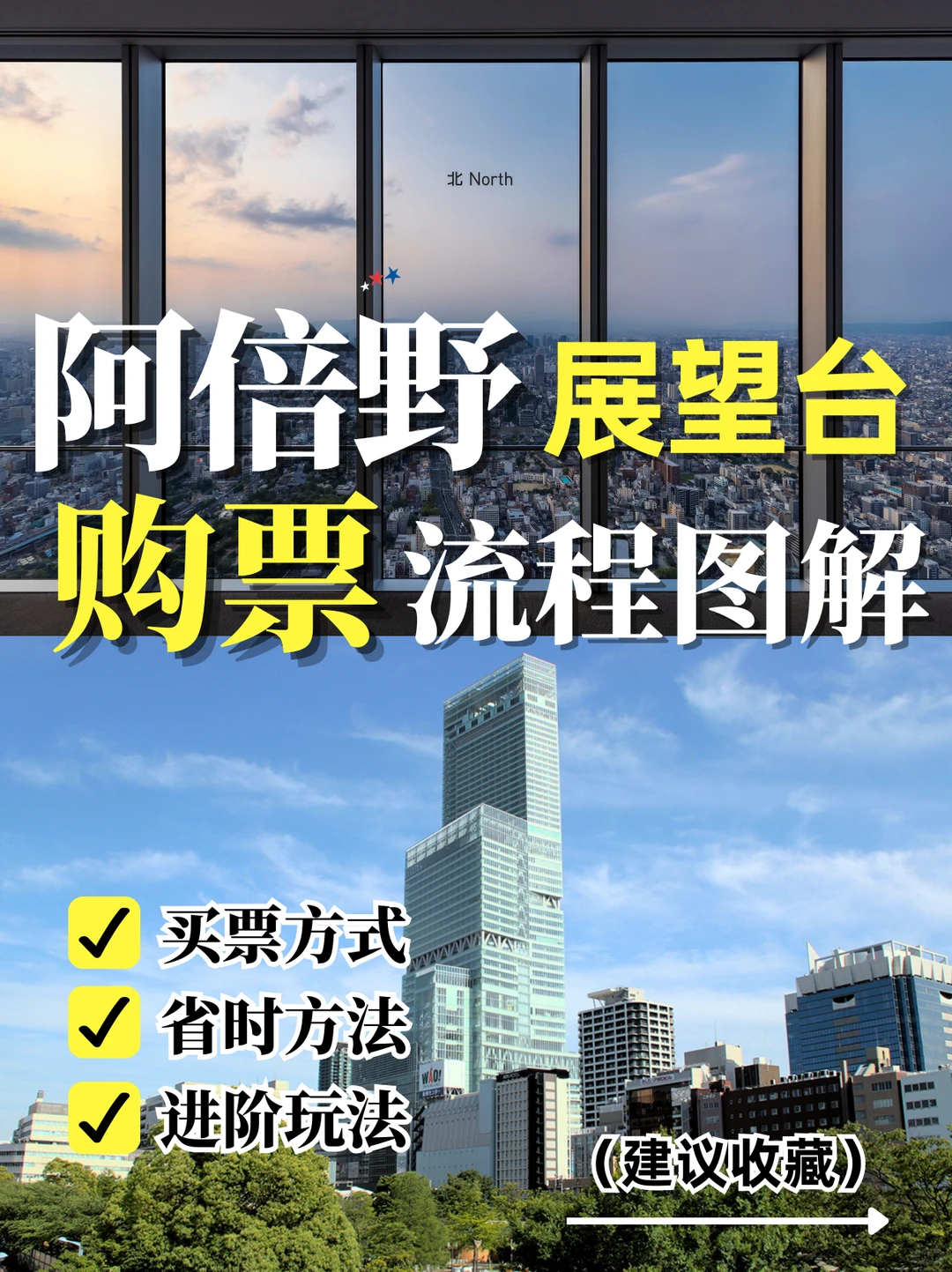 超详细！阿倍野展望台买票流程图解🎫