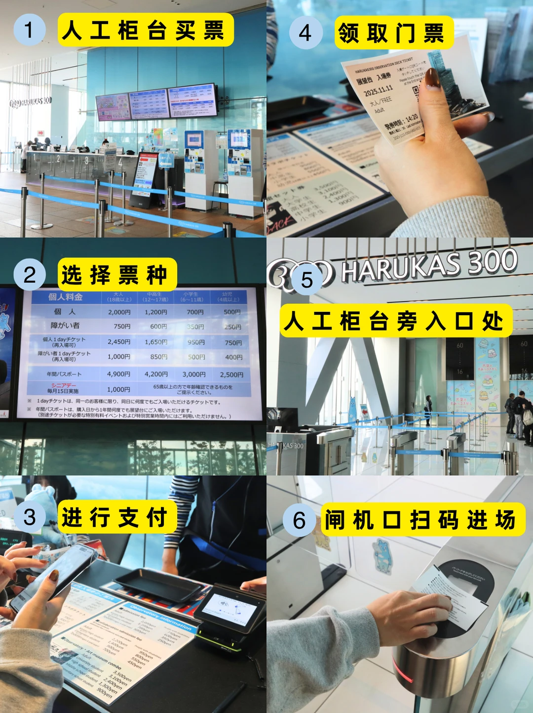 超详细！阿倍野展望台买票流程图解🎫