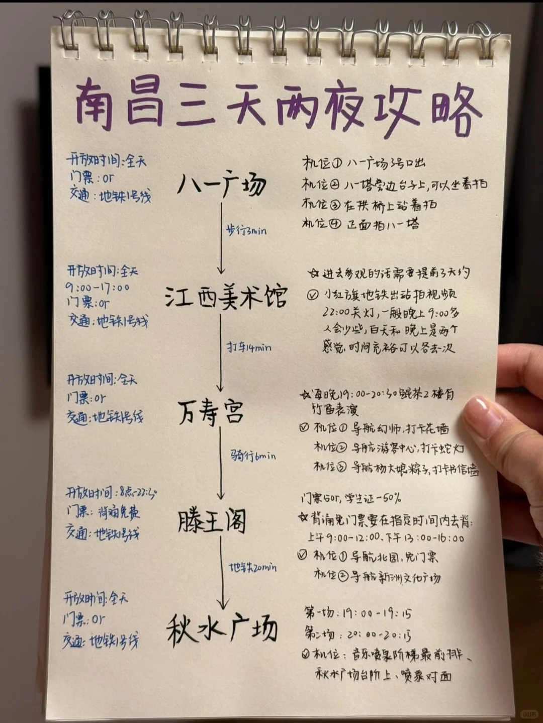 谁懂！对自己手写的南昌旅游攻略满意到跺脚