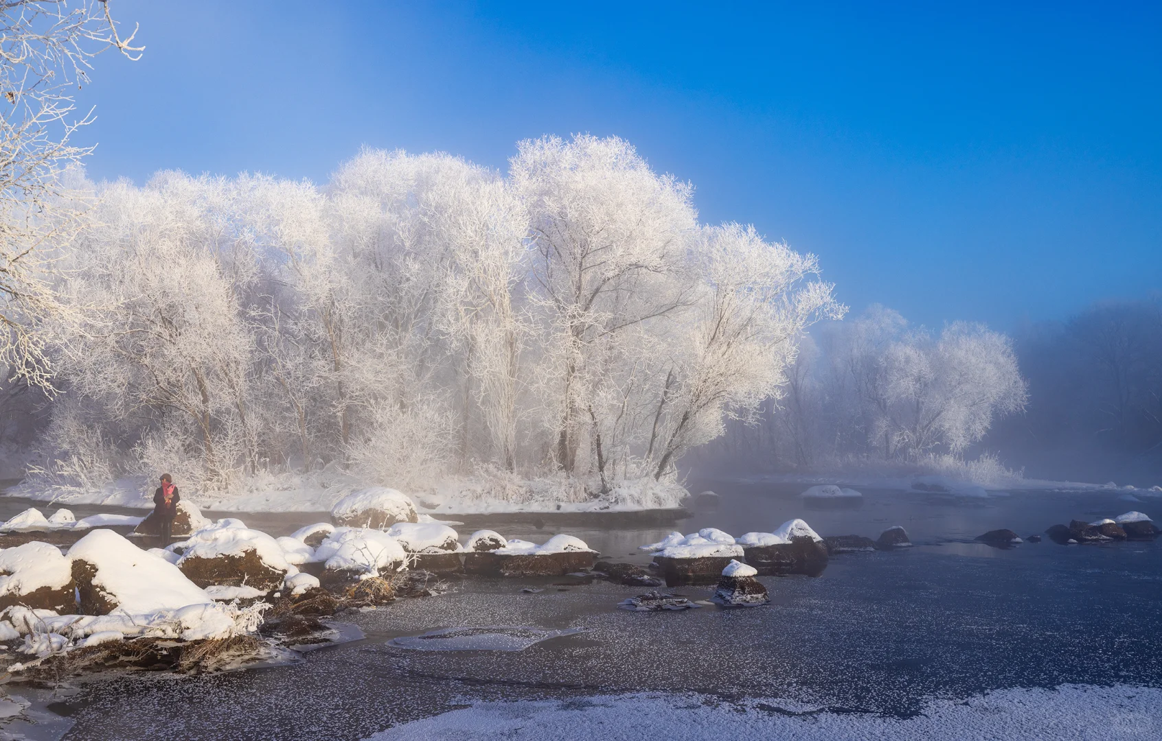 零下30℃的冰雪雾凇童话世界