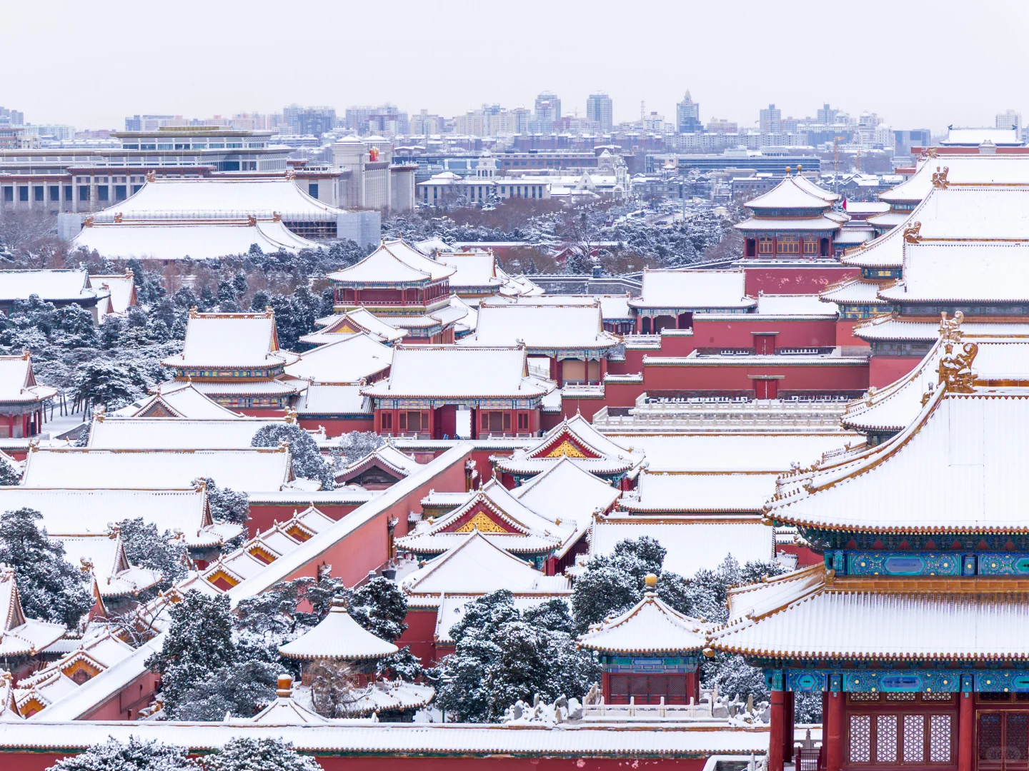 大雪后~约不上故宫的都给我去景山！