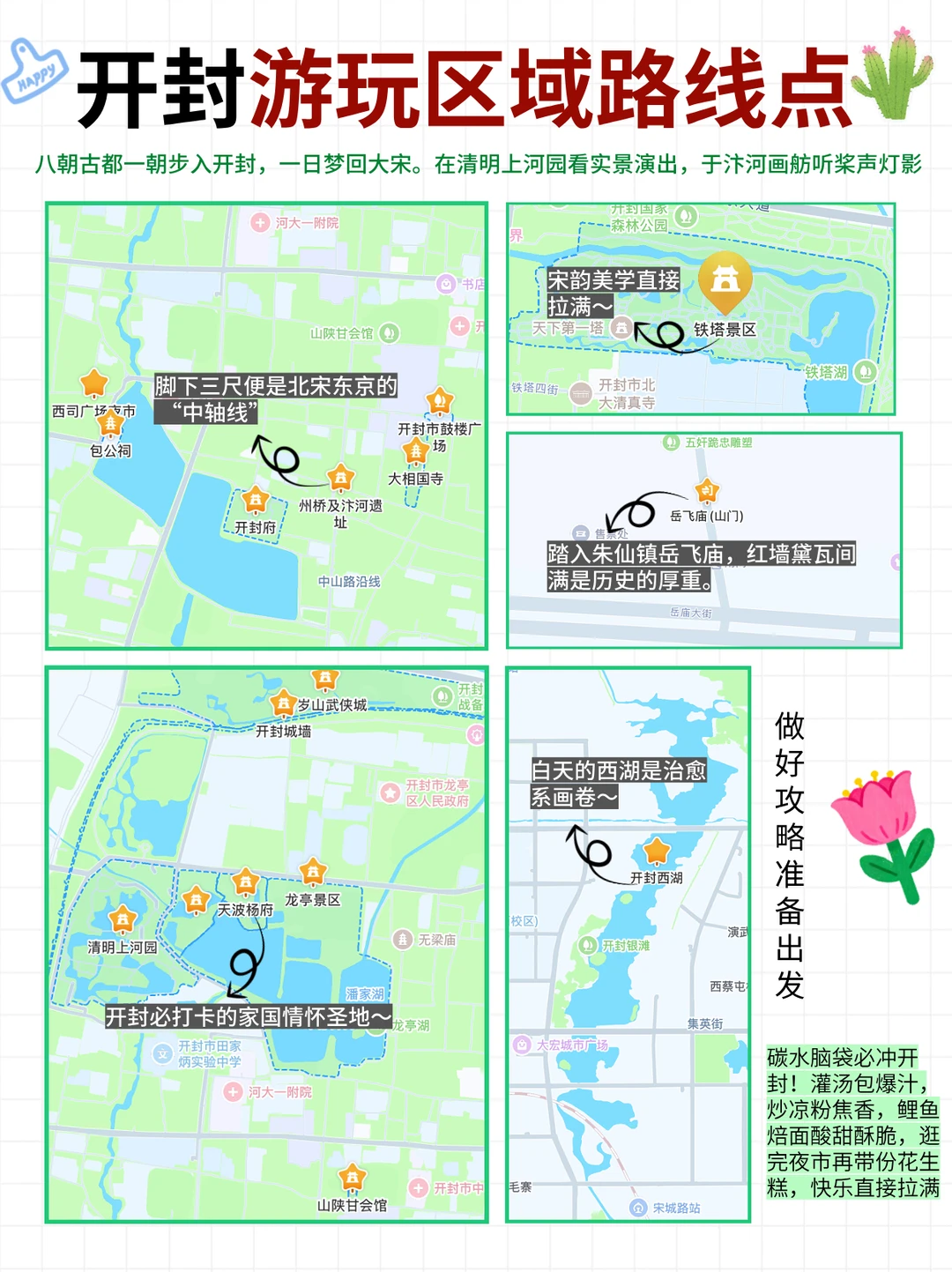 开封旅游攻略来啦！一张图带你玩转河南开封