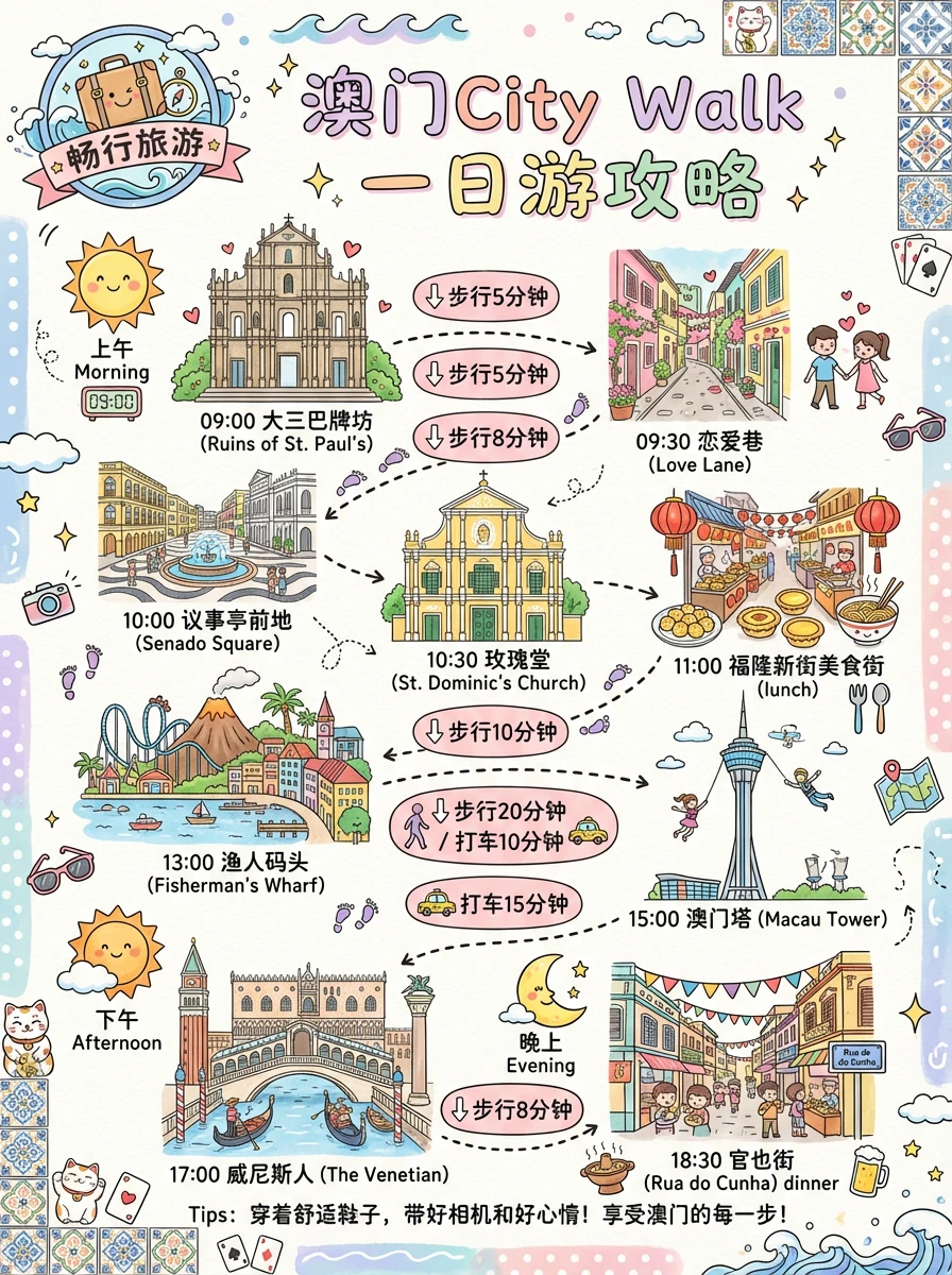 🚶‍♀️澳门一日暴走攻略｜跟着时间线走