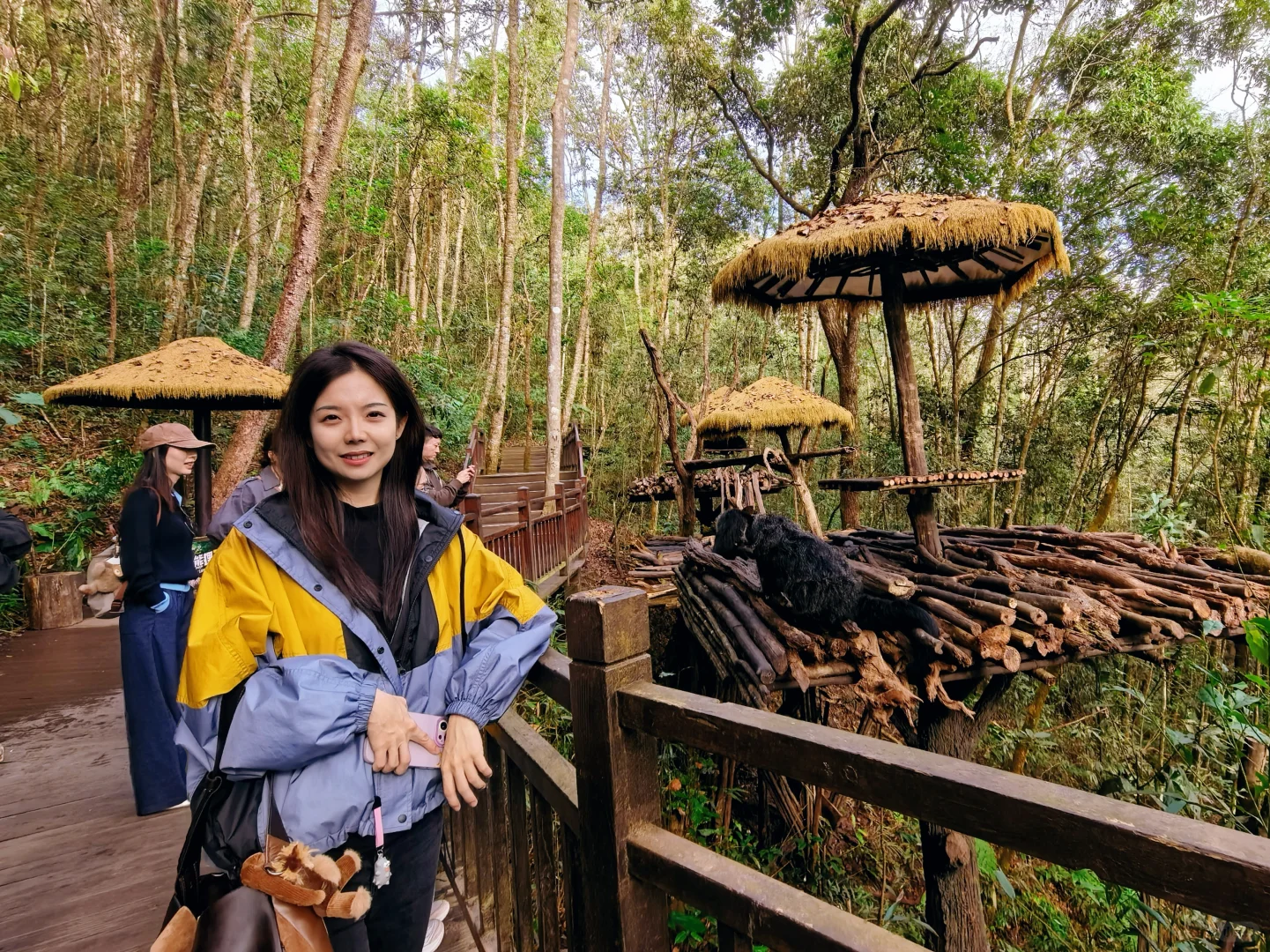 普洱🌿在自然里与小熊猫白犀牛玩耍