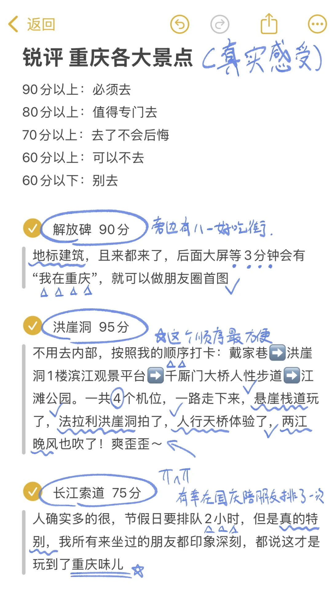11.5重庆已回，纯主观！锐评！重庆各大景点（附