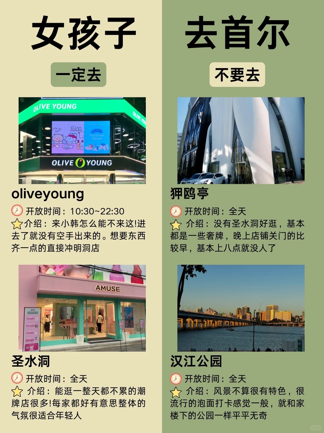 女孩子初次到韩国旅游一定要去这些景点！