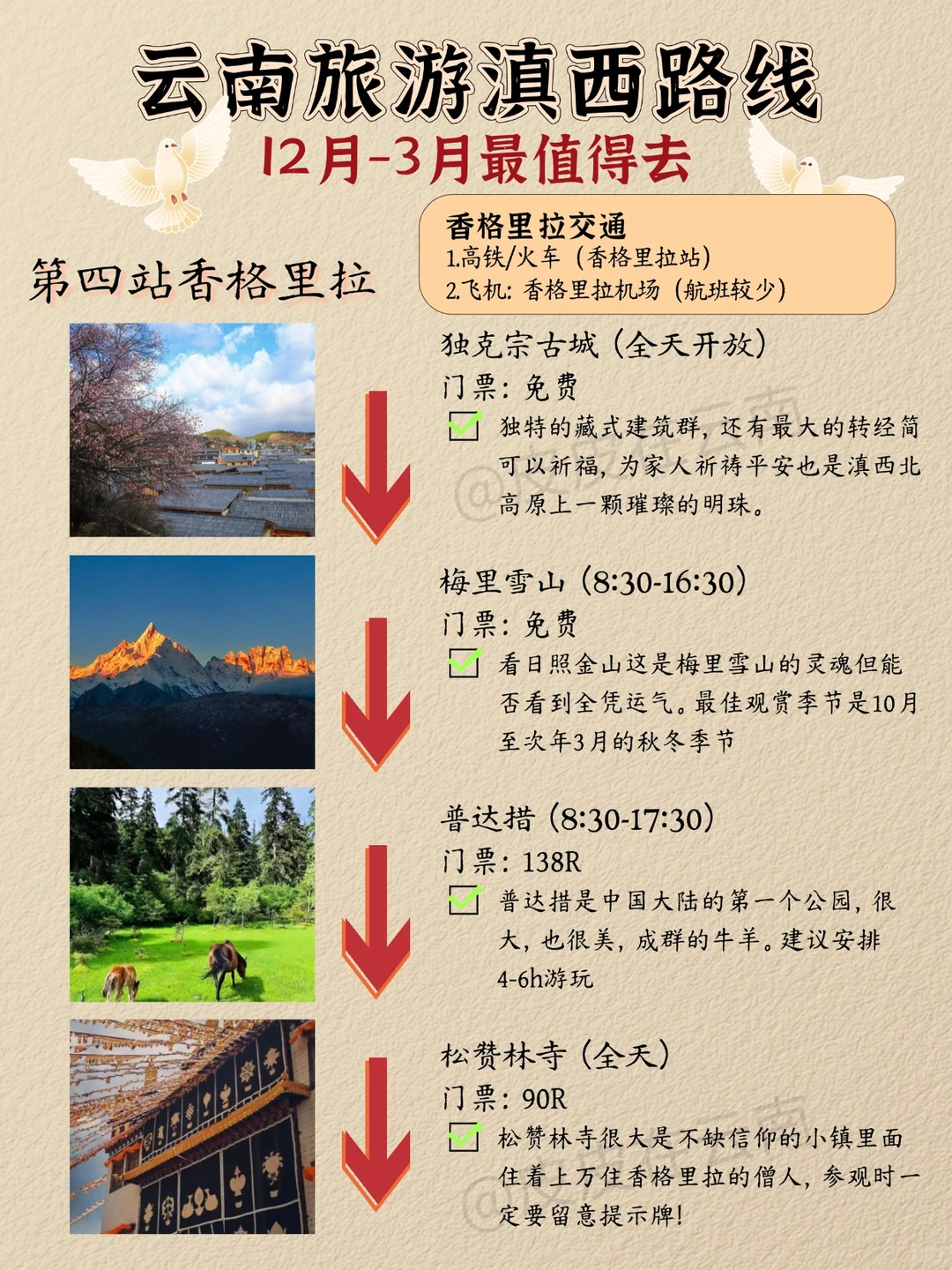 云南旅游滇西路线，12-3月最值得去！