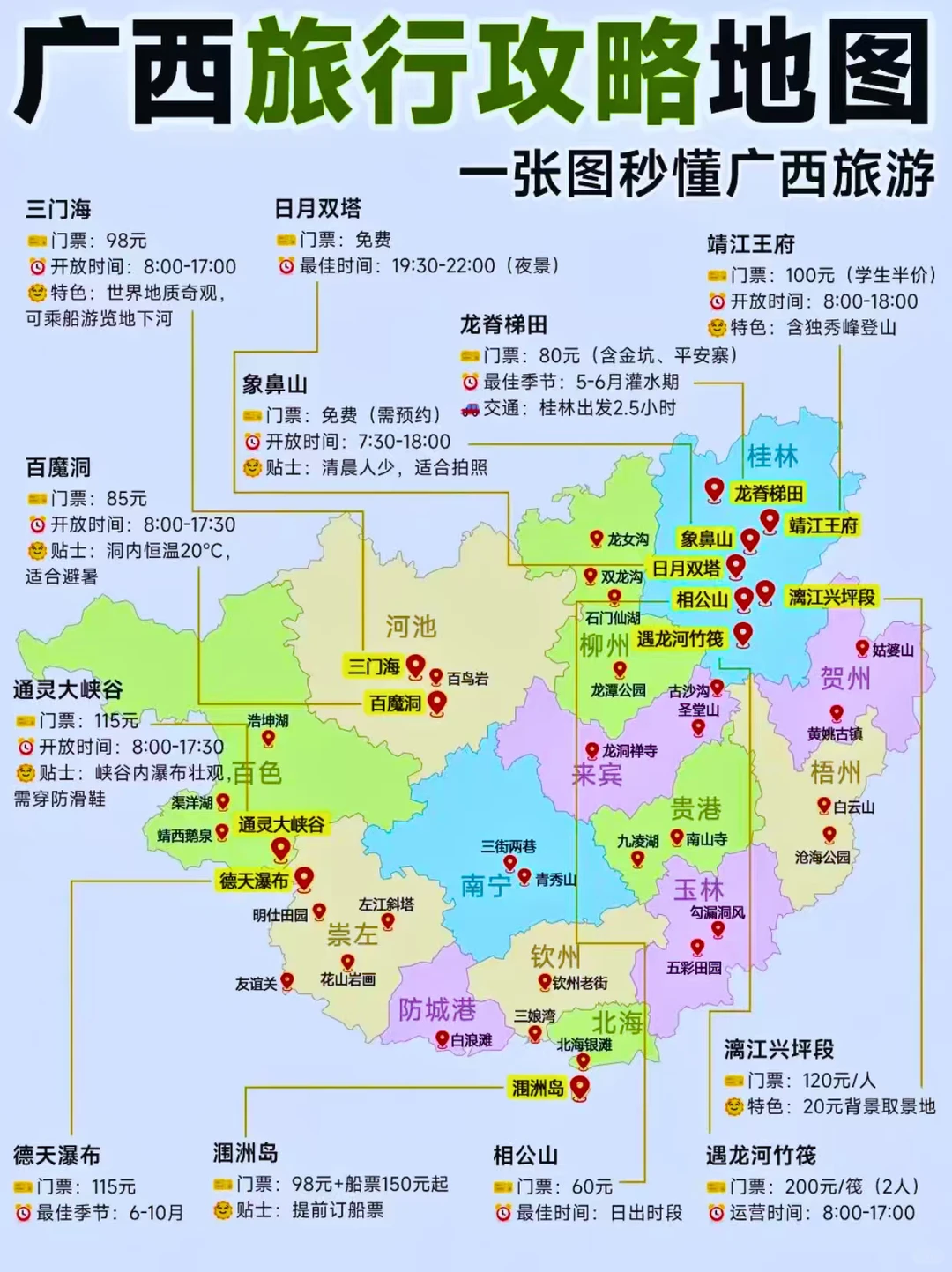 广西旅游懒人攻略，不爱做攻略的宝子快来看