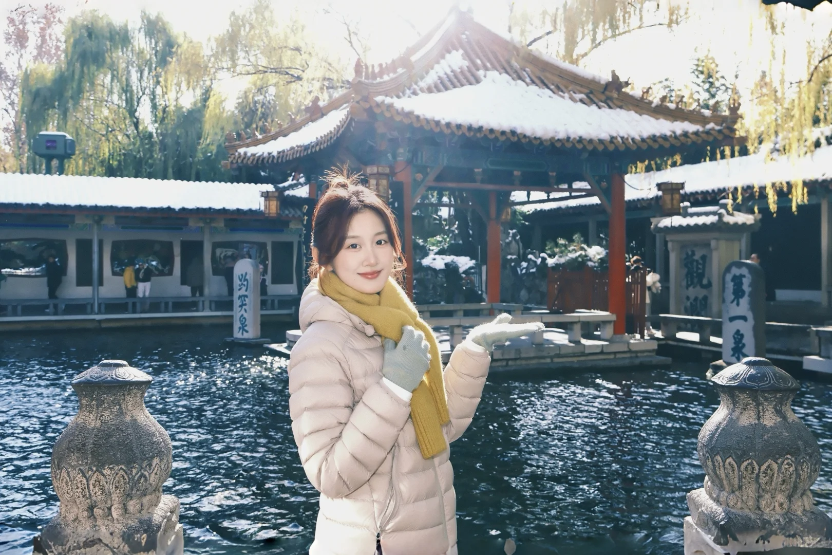 济南初雪后的趵突泉❄️富士和趵突泉太配了！