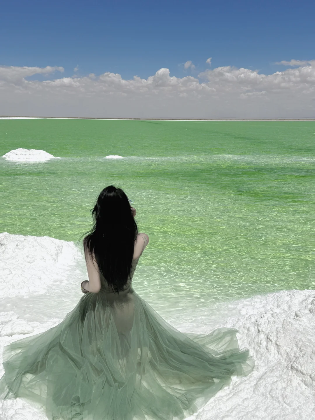 察尔汗盐湖|上帝打翻了青苹果汁🍏