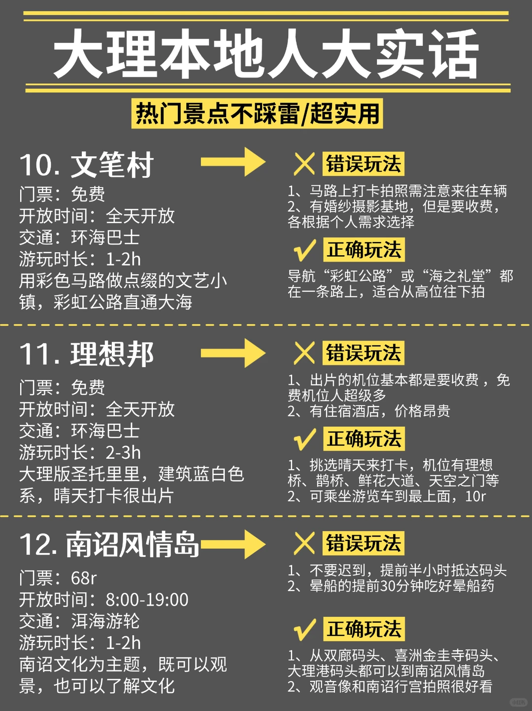 大理景点实在话，第一次去玩必看的攻略！！