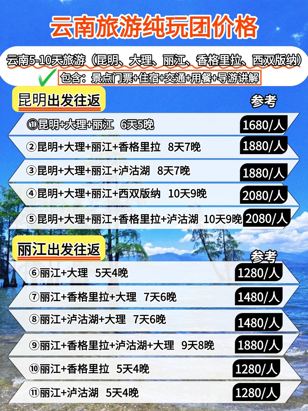 云南旅游团推荐纯玩小团，6天5晚人均1K+