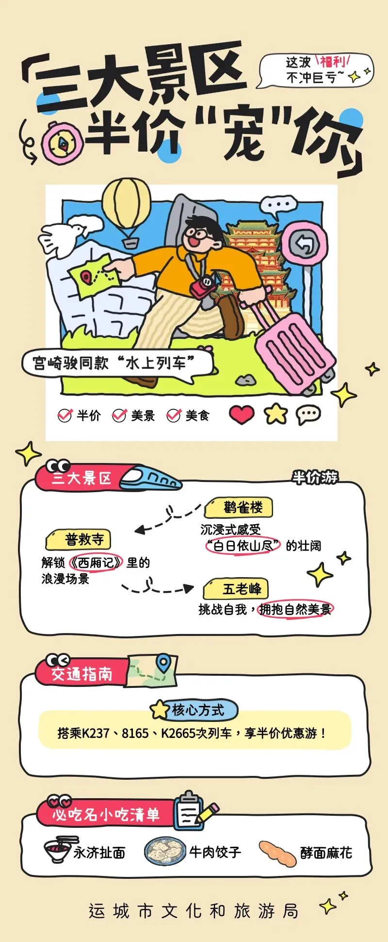 三大景区全年半价!运城水上列车之旅还能这么玩!