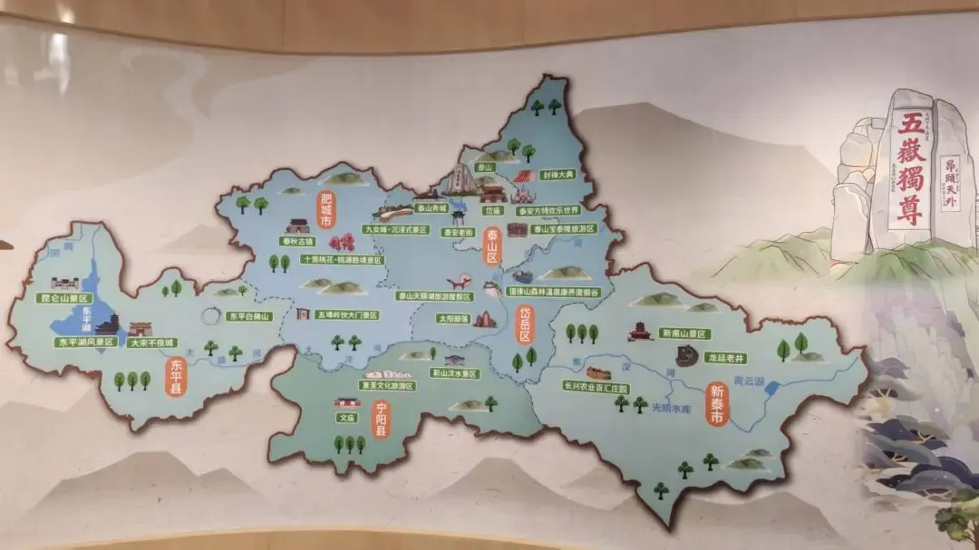 泰安主要景点分布图,您去过哪里?