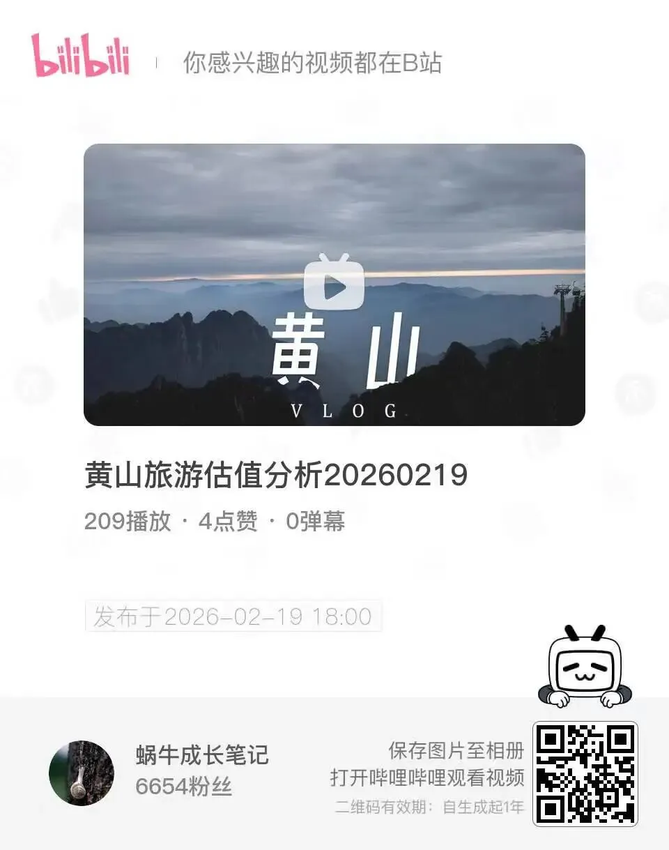 黄山旅游估值分析20260219