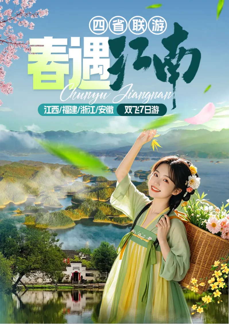 秀水旅游~江西/福建/浙江/安徽四省 双飞7日/双卧9日