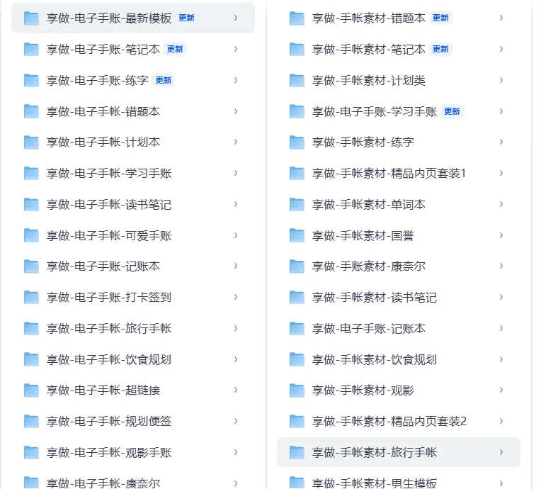 2026最新手账电子版,计划学习旅游观影健康饮食模版都有