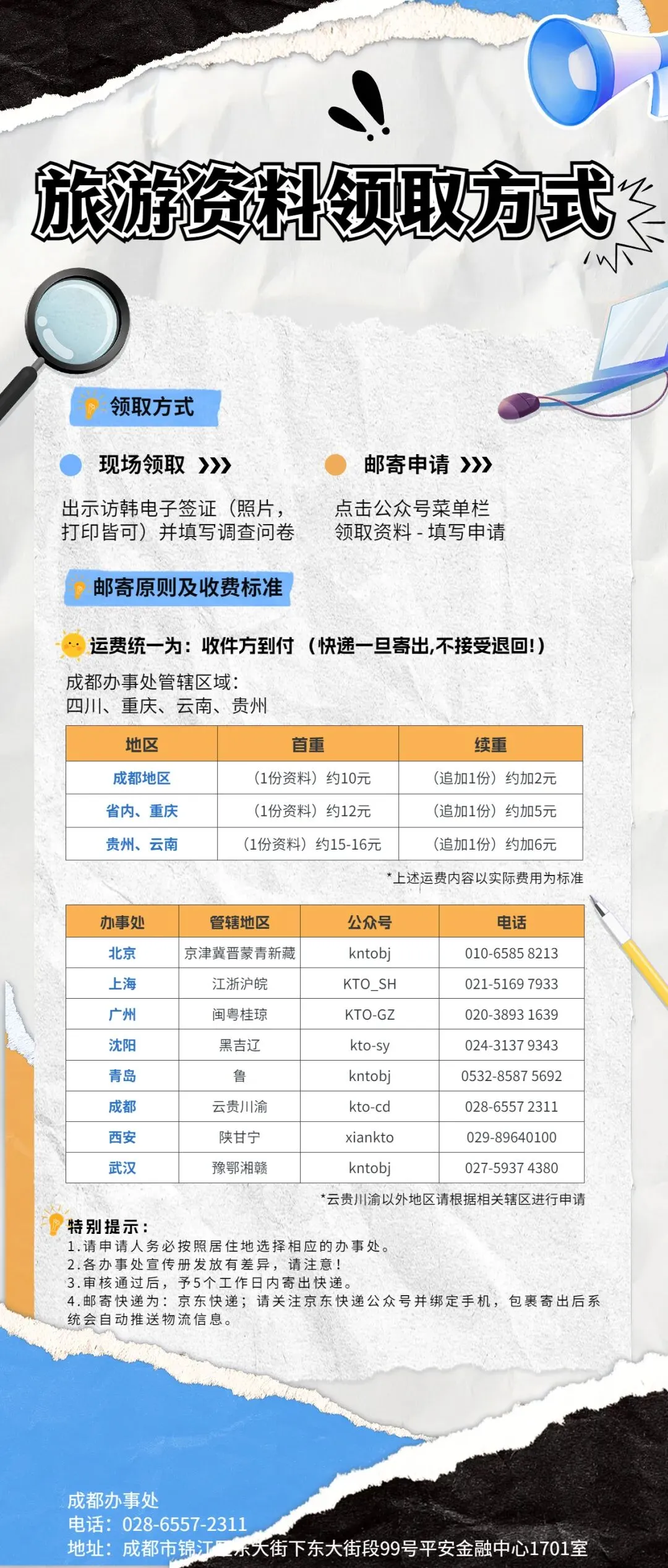 【公告】赴韩自由行旅游资料领取方式